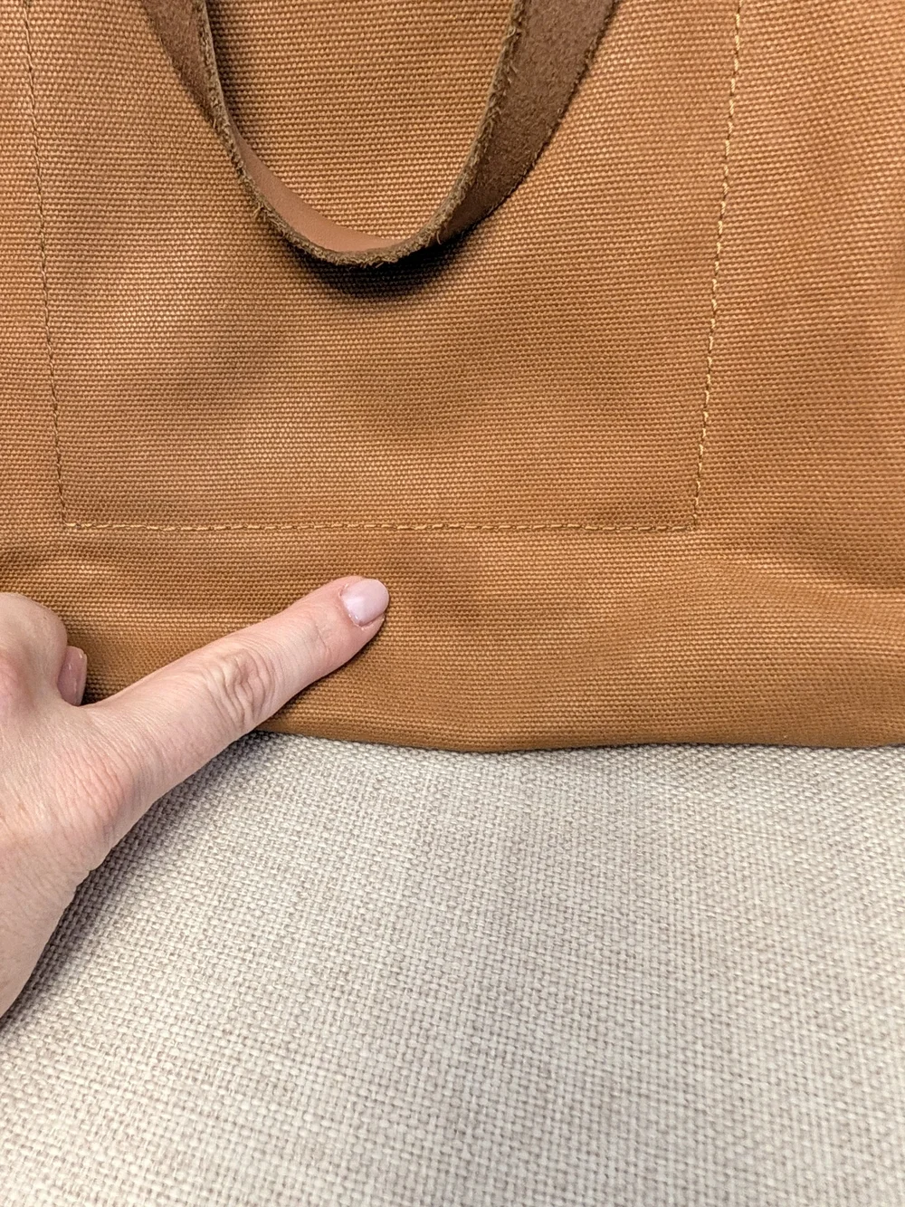 FEED Canvas Tote Bag in Brown Canvas with Leather Handles